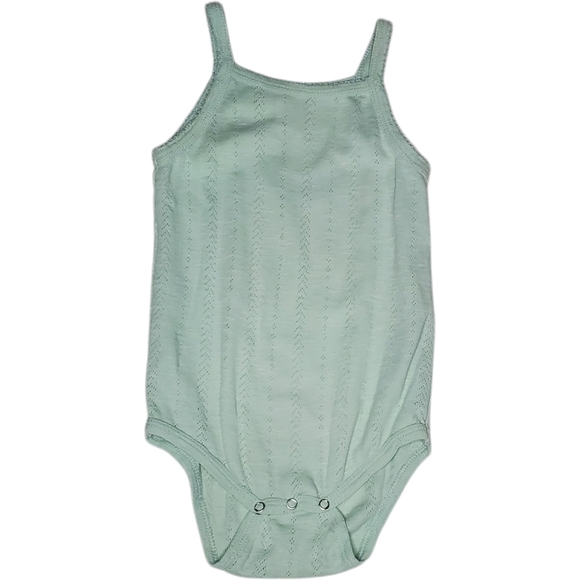 Kate Quinn Halter One-piece Bodysuit Pointelle Green Baby Girls 18-24 Months - Picture 1 of 3